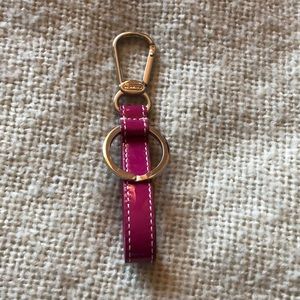Coach pink key ring
